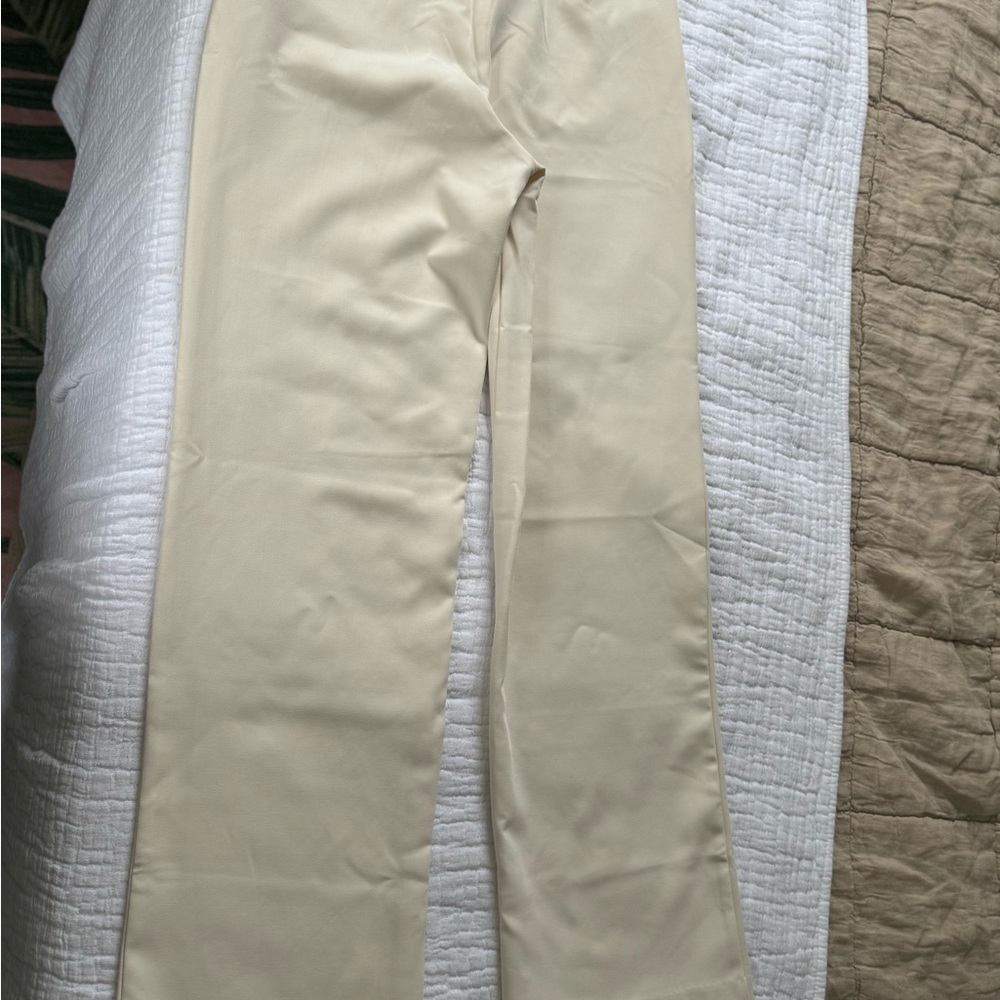 Ellison Wide Leg High Rise Cream Pants - Picture 5 of 5